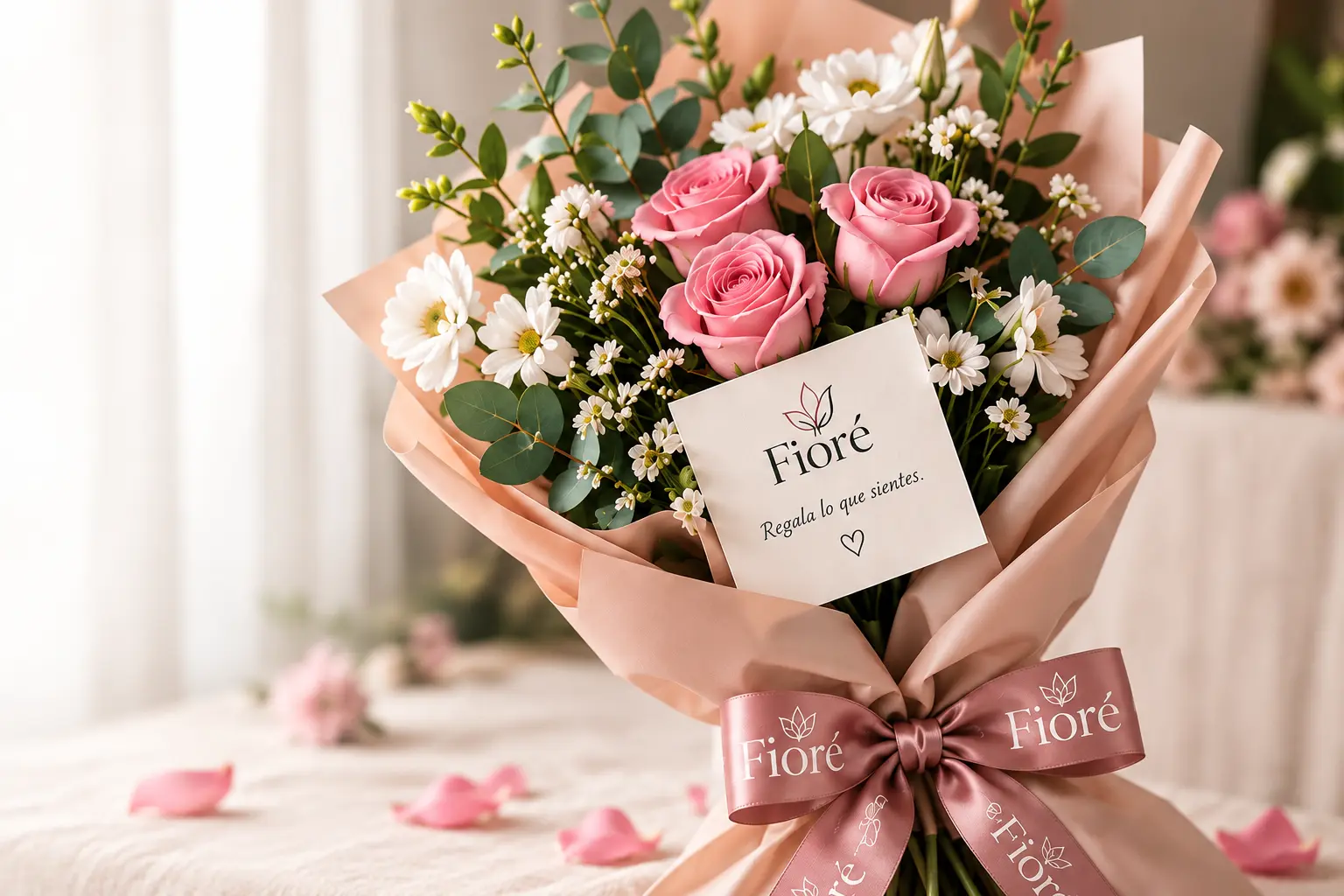 Ramo de rosas rosadas Fioré